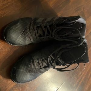 Adidas size 11 men’s black wrestling shoes, worn once.